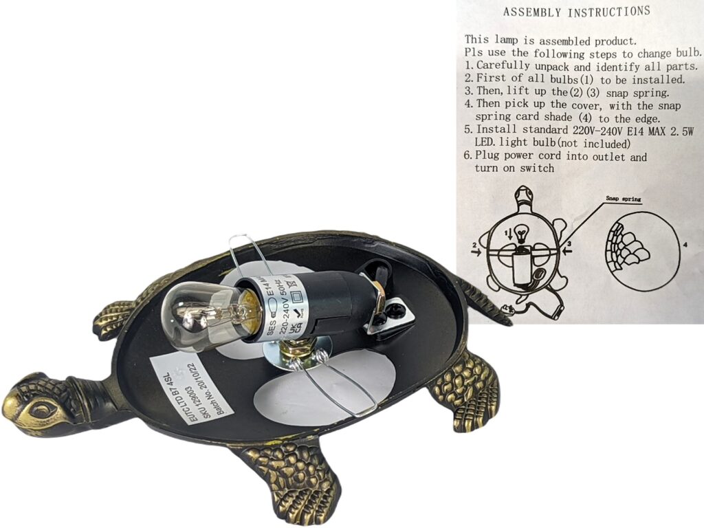 Turtle Table Lamp (White) 129003