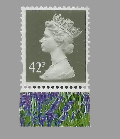 42p stamp with the head of Elizabeth II