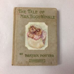 An old copy of a book called The Tale of Mrs. Tiggy-Winkle by Beatrix Potter