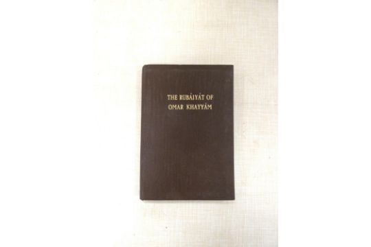 FITZGERALD EDWARD (Trans). The Rubaiyat of Omar Kyam Rendered into English Verse ... With a Foreword by SIEGFRIED SASSOON. Ltd. ed. 9 of only 100. Printed at the Marlborough College Press by A. J. Bacon & D. J. B. Massingberd-Mundy ... handmade paper. Half title. Brown cloth covered brds., uncut. A very good copy & scarce. 1951. Condition report:Some scuffing to back board
