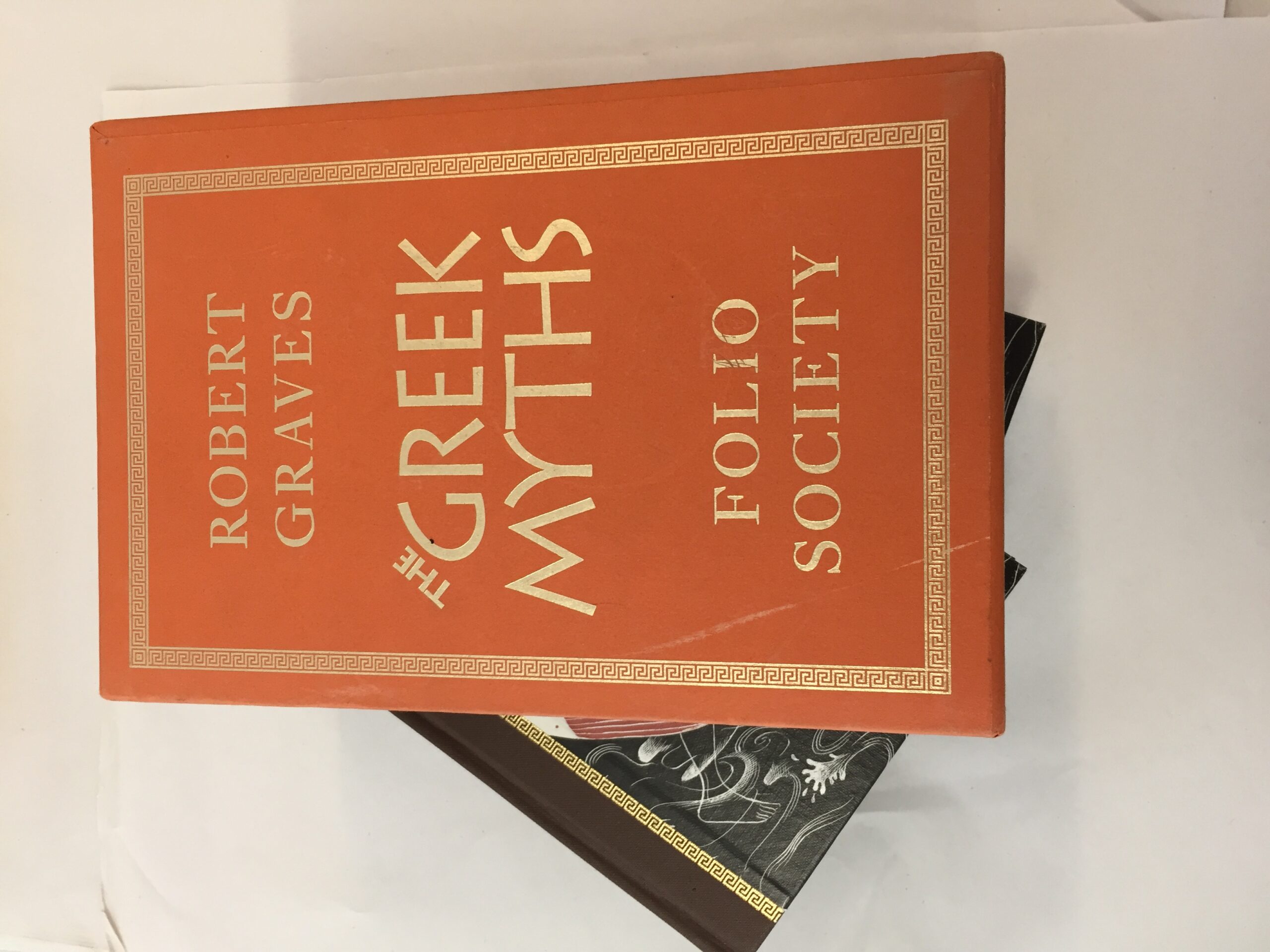 The Greek Myths by Robert Graves, published as a two-volume hardcover set in a slipcase by The Folio Society