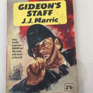 Pan Books paperback edition of Gideon's Staff by J.J. Marric (a pen name for prolific crime writer John Creasey), featuring cover art by Sam Peffer.
