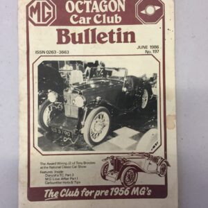 June 1986 issue (No. 197) of the Octagon Car Club Bulletin