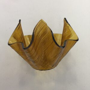 Amber Glass Handkerchief Dish