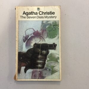 Agatha Christie's mystery novel The Seven Dials Mystery published by Fontana Books, featuring distinctive cover art by illustrator Tom Adam