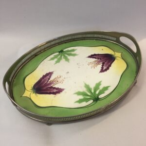 Silver Plated And Porcelain Tray