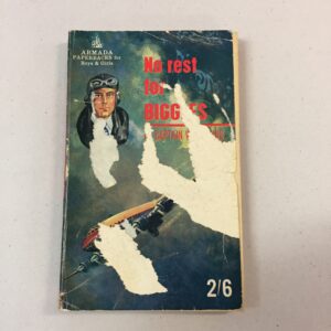 Armada paperback edition of No Rest for Biggles by Captain W.E. Johns, priced at 2/6 on the cover