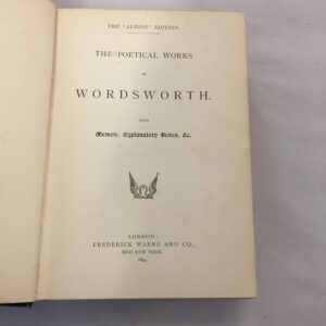 1894 "Albion" Edition of The Poetical Works of Wordsworth, published by Frederick Warne and Co