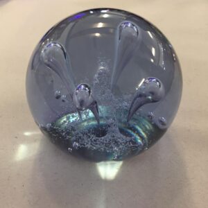 Pale Blue Caithness Glass paperweight handcrafted in Scotland