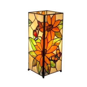 Sunflower and Butterfly Square Lamp 27cm