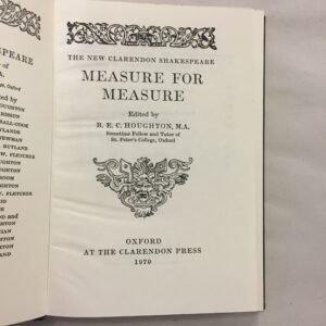 1970 edition of Measure for Measure from The New Clarendon Shakespeare series.