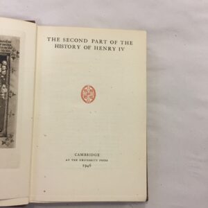 1946 edition of The Second Part of the History of Henry IV published by Cambridge at the University Press