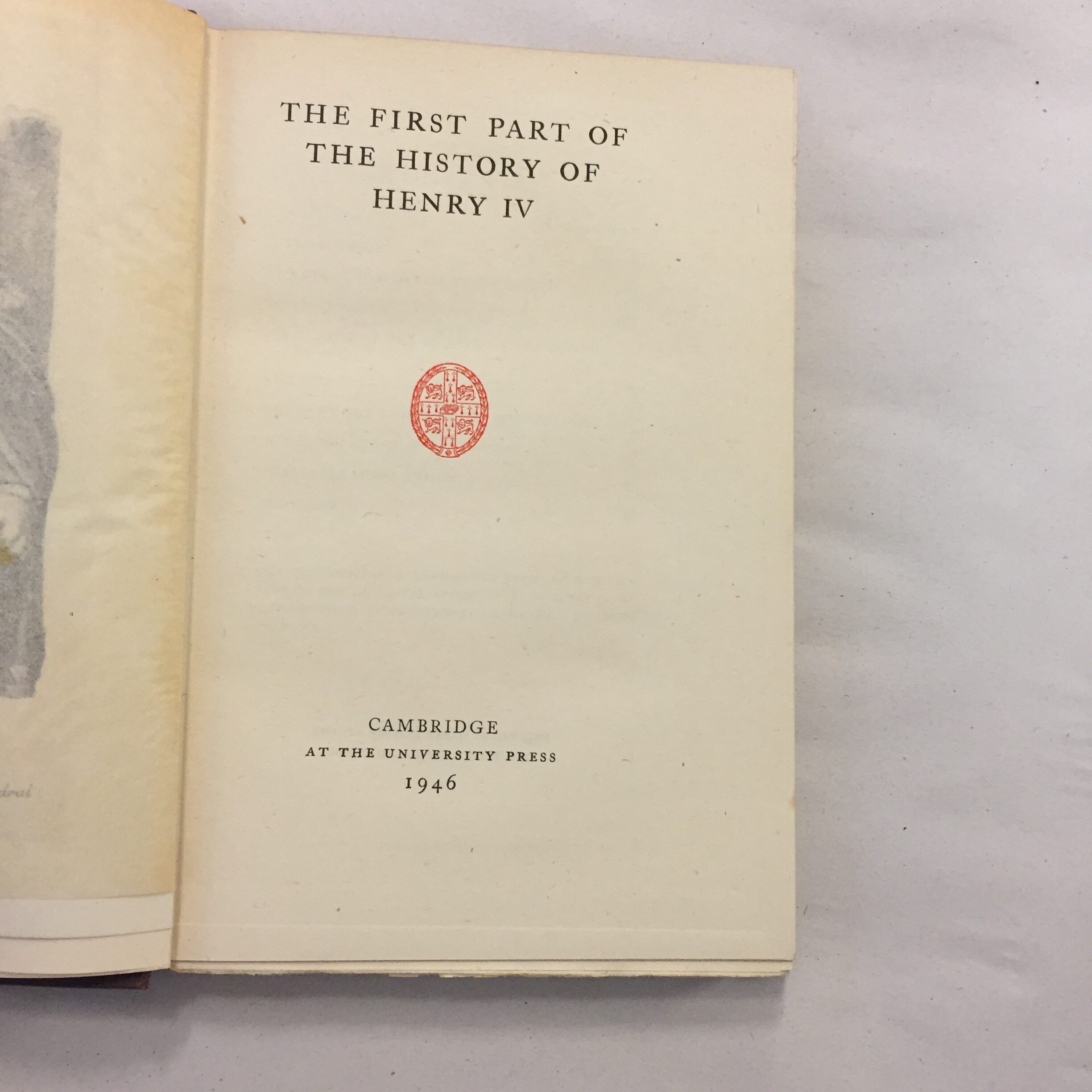 1946 edition of The First Part of the History of Henry IV published by Cambridge University Press as part of The New Shakespeare series
