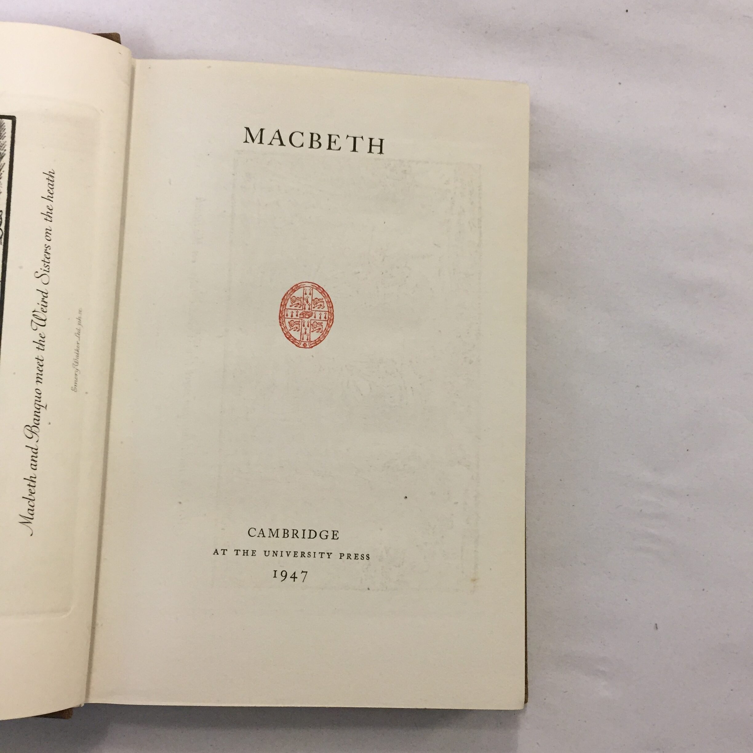 1947 edition of Macbeth published by Cambridge at the University Press