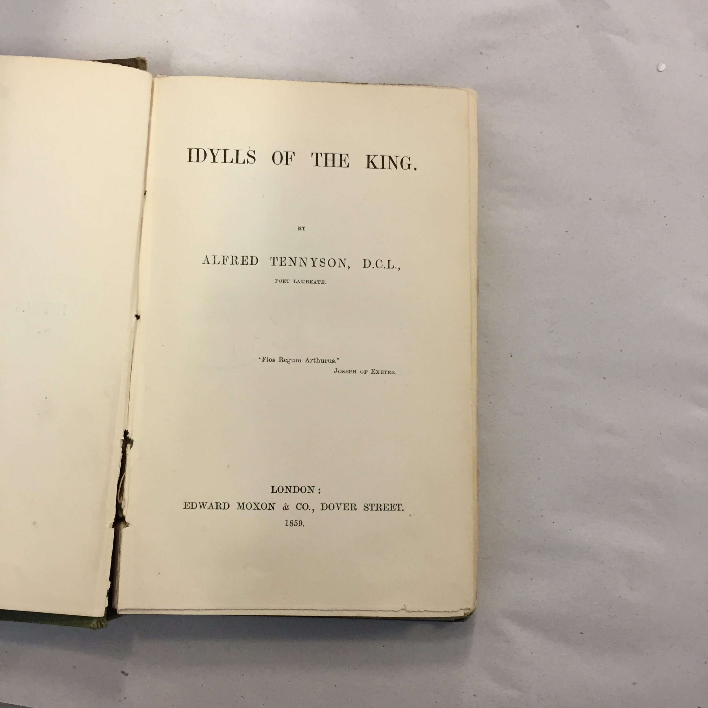 Idylls of the King by Alfred Tennyson, published in London by Edward Moxon & Co. in 1859
