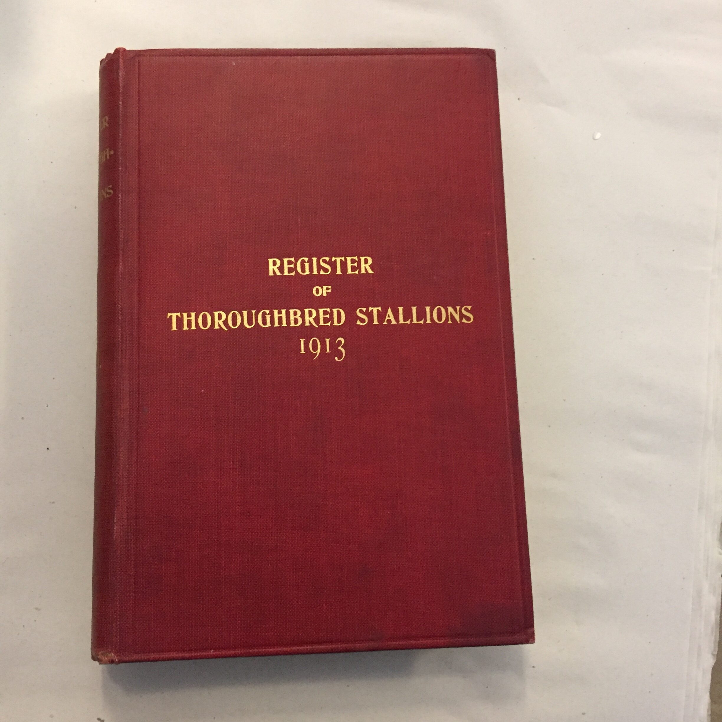 Register of Thoroughbred Stallions 1913, which appears to be compiled by F.M. Prior