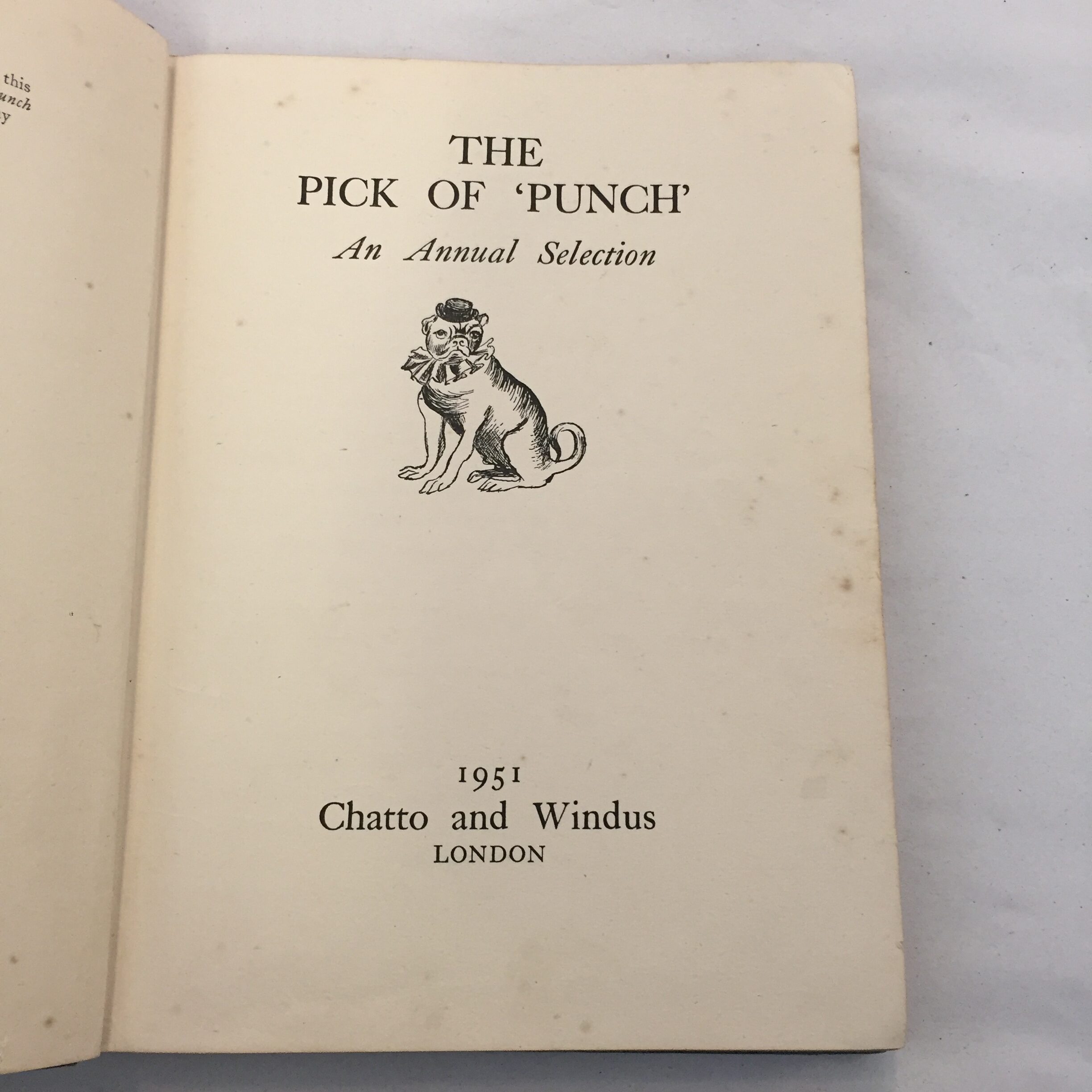1951 edition of The Pick of 'Punch': An Annual Selection, published by Chatto and Windus in London