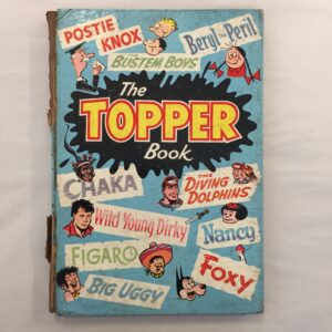 The Topper Book 1962 published by D.C. Thomson, featuring classic comic characters like Beryl the Peril and Foxy on the blue pictorial cover